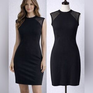 NWT FRENCH CONNECTION Size 8 Black Mesh Panel Bodycon Dress
